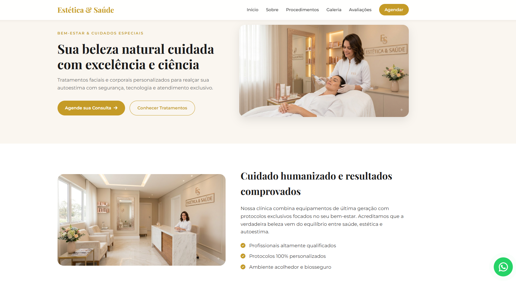 Site para clínica de estética