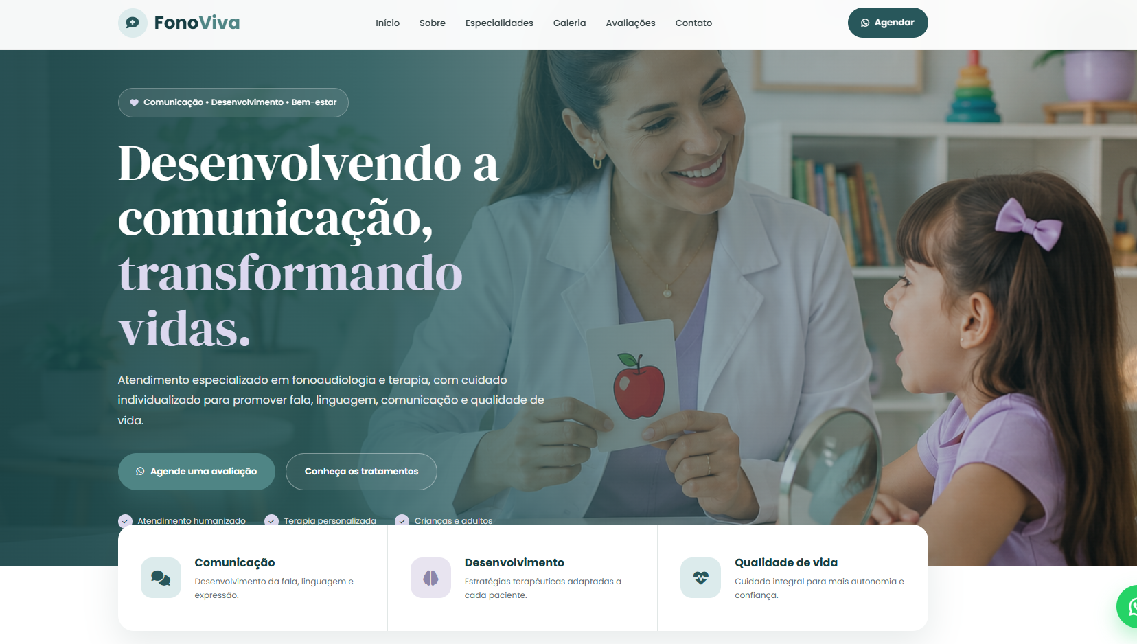 Site de clínica de fonoaudiologia