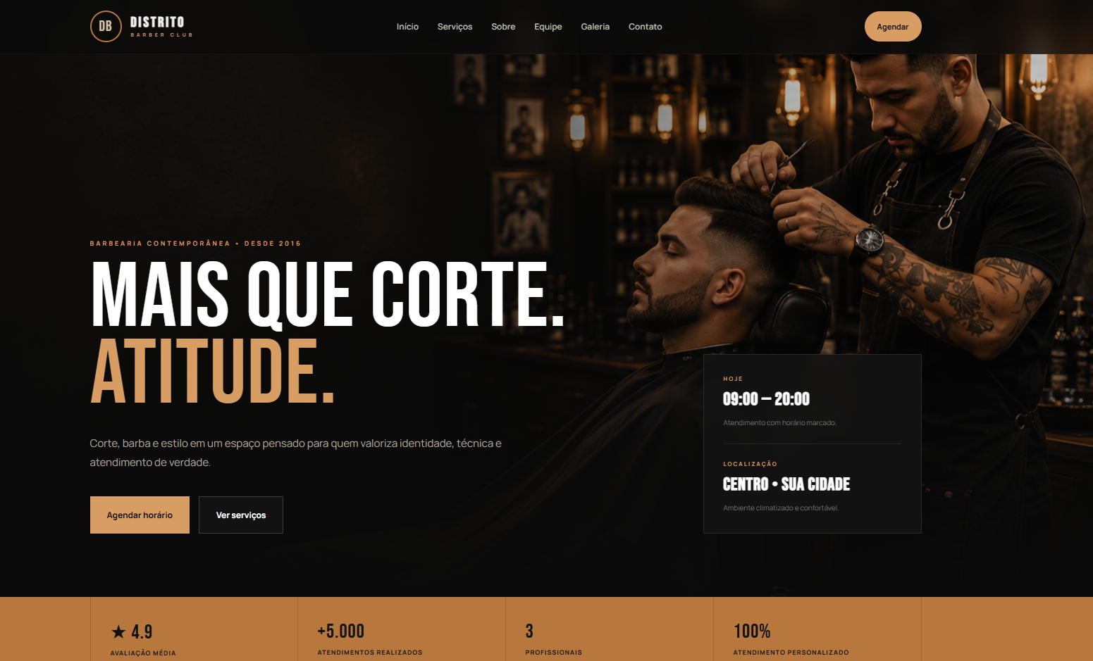 Site profissional para barbearia